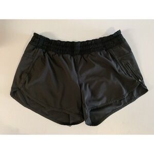 Lululemon OG Run Times Shorts Size 8 Black Lined Zipper Pocket